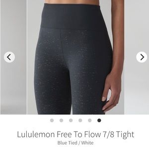Lululemon Athletica Free to Flow 7/8 Tight- NWT in blue tied/white. Size 2